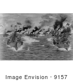 #9157 Picture Of The 1898 Battle Of Manila Bay
