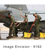 #9162 Picture Of People Washing Military Aircraft