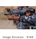 #9169 Picture Of Iraqi Police Shooting Weapons