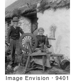 #9401 Picture Of A Couple With A Spinning Wheel