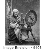 #9406 Picture Of A Woman Using A Spinning Wheel