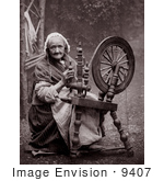 #9407 Picture Of A Woman Using A Spinning Wheel