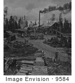 #9584 Picture Of A Lumber Camp In New Hampshire