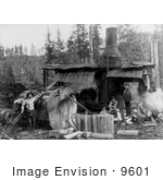 #9601 Picture Of A Logging Donkey And Saw