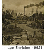 #9621 Picture Of A Lumber Camp In New Hampshire