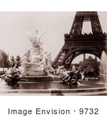 #9732 Picture Of Fountain Coutan Eiffel Tower And Trocadero Palace
