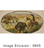 #9805 Picture Of Native Americans Hunting Bison
