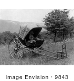 #9843 Picture Of A Girl In A Carriage
