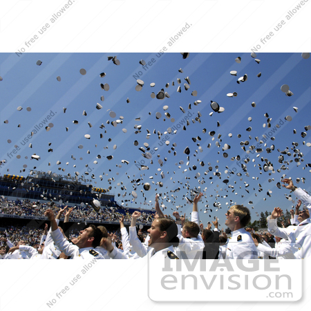 #10604 Picture of Sailors Throwing Hats at a Graduation Ceremony by JVPD