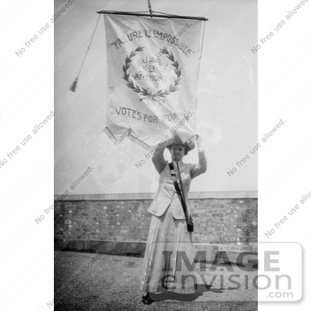 #10618 Picture of Susan B Anthony With a Votes For Women Flag by JVPD