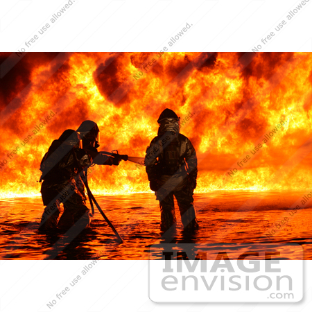 #10763 Picture of Firemen Fighting a Fire by JVPD