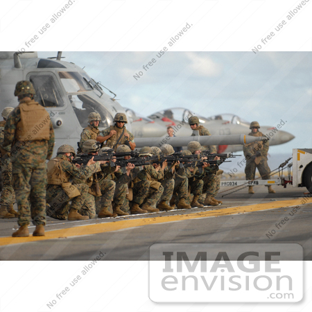 #10780 Picture of Marine Marksmanship Training on a Flight Deck by JVPD