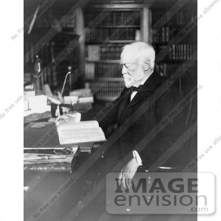 #10821 Picture of Andrew Carnegie Reading by JVPD