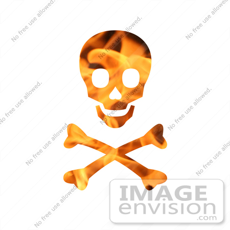 #10886 Picture of a Flaming Skull and Crossbones by Jamie Voetsch