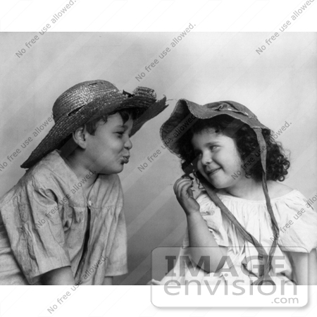 #11028 Picture of a Little Boy About to Kiss a Girl by JVPD