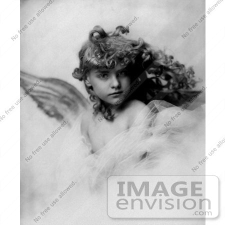 #11033 Picture of a Young Female Angel With Curly Hair by JVPD