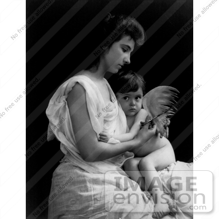 #11044 Picture of a Mother Clipping Her Baby Angel’s Wings by JVPD