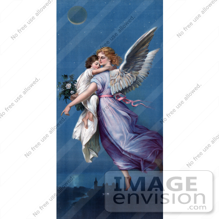 #11094 Picture of a Guardian Angel Flying With Child by JVPD