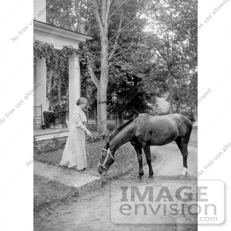 #11245 Picture of Helen Keller With a Horse in 1907 by JVPD