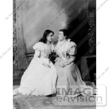 #11248 Picture of Anne Sullivan Sitting With Helen Keller by JVPD