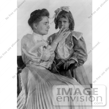 #11255 Picture of Helen Keller Reading a Girl’s Lips by JVPD