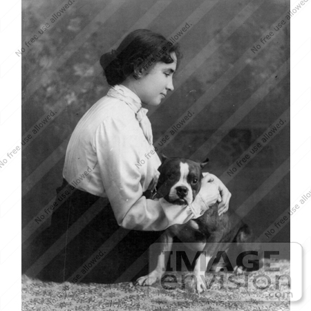 #11296 Picture of Helen Keller With a Dog by JVPD