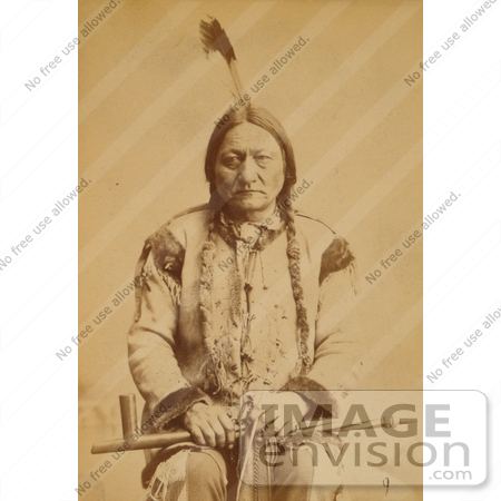 #11340 Picture of Sitting Bull With Peace Pipe by JVPD