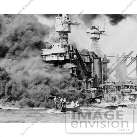 #11412 Picture of People Being Rescued After the Bombing of Pearl Harbor by JVPD