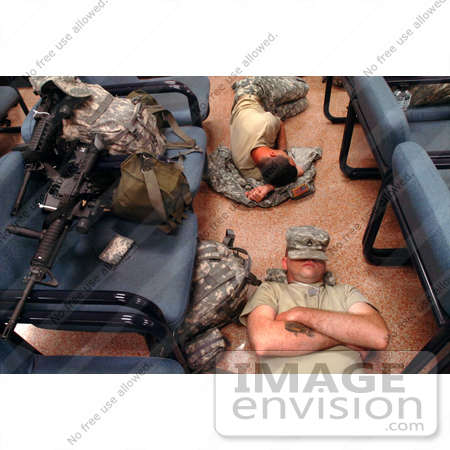 #12232 Picture of Army Soldiers Sleeping on teh Floor by JVPD