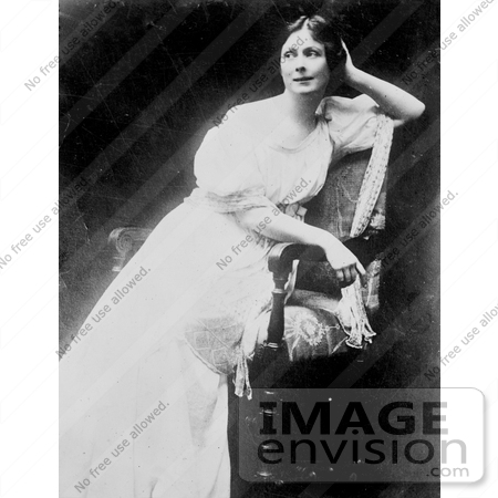 #12255 Picture of Isadora Duncan Seated in a White Dress by JVPD