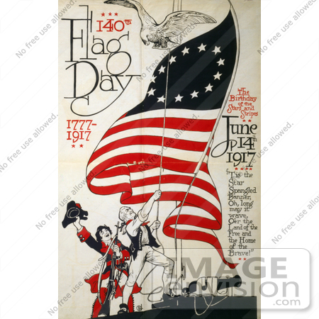 #12349 Picture of American Flag Day in 1917 by JVPD
