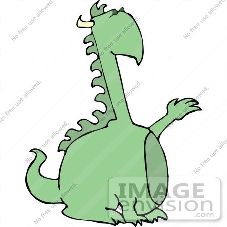 #12441 Green Dragon Clipart by DJArt