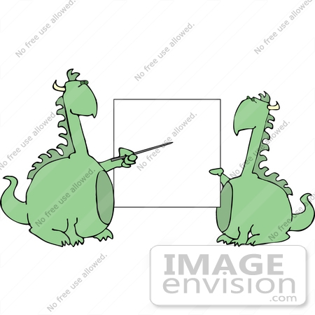 #12446 Dragons by a Blank Board Clipart by DJArt