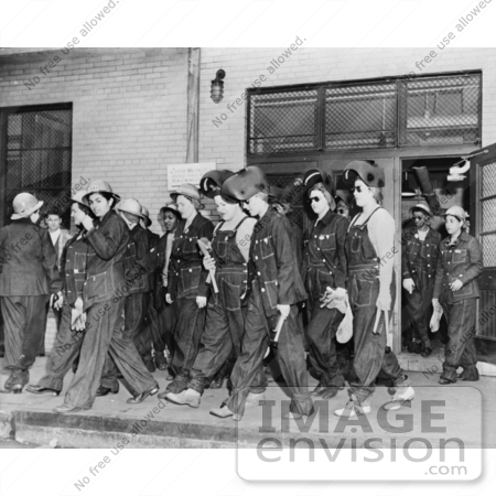 #1245 Photo of Riveter Women Welders on the Way to Their Job at the Todd Erie Basin Drydock by JVPD