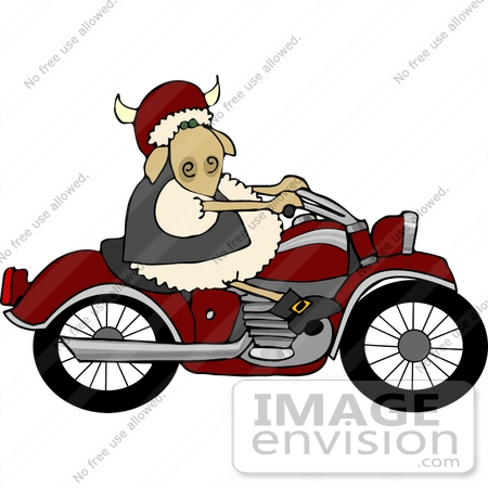 #12483 Biker Sheep Clipart by DJArt