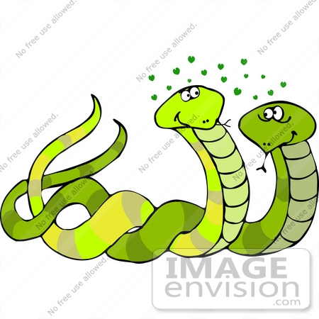 #12525 Two Snakes in Love Clipart by DJArt