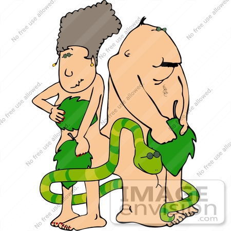 #12551 Adam and Eve With the Snake Clipart by DJArt