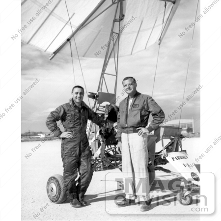 #1300 Stock Photo of Gus Grissom and Milt Thompson Standing by a Paresev by JVPD