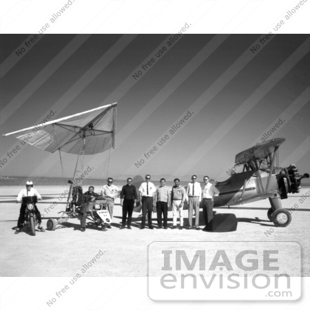 #1301 Stock Photo of a Tow Plane, Crew and Pilot by a Paresev 1-A by JVPD