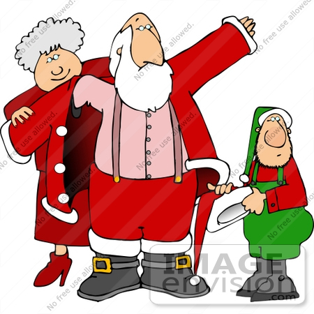 #13034 Mrs Claus Helping Santa Put on His Coat Clipart by DJArt