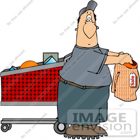 #13058 Middle Aged Caucasian Man Shopping For Underwear Clipart by DJArt