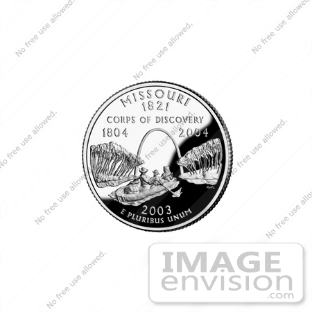#13123 Picture of Louis and Clark and the Gateway Arch on the Missouri State Quarter by JVPD