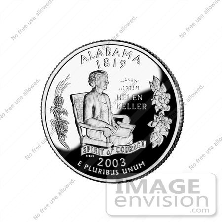 #13139 Picture of Helen Keller on the Alabama State Quarter by JVPD