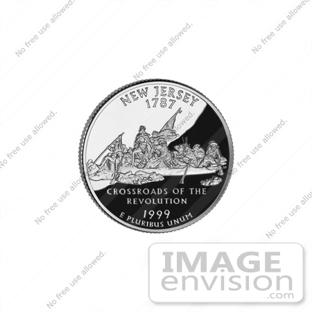 #13146 Picture of Washington Crossing the Delaware on the New Jersey State Quarter by JVPD