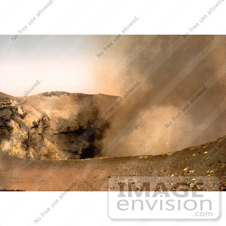 #14222 Picture of Smoke Rising From the Crater, Mount Vesuvius, Italy by JVPD