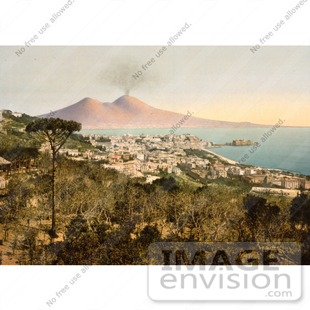 #14225 Picture of Naples and Mount Vesuvius, Italy by JVPD