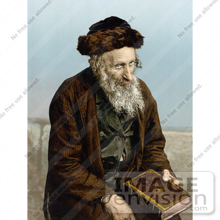 #14410 Picture of an Israelite Man Seated With a Book, Jerusalem, Israel by JVPD