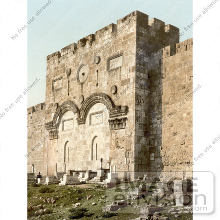 #14424 Picture of the Golden Gate, Gate of Mercy, Gate of Eternal Life, and Beautiful Gate, Jerusalem by JVPD