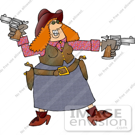 woman shooting gun clip art
