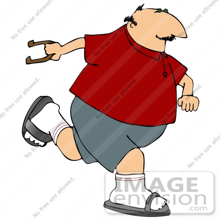 #14666 Middle Aged Caucasian Man Playing Horseshoes Clipart by DJArt
